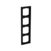 Cover frame 4-gang black matt - future linear - matt