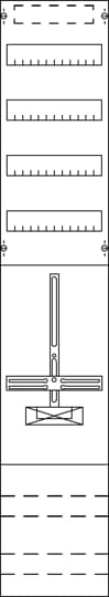 Meter panel, 1350 mm x 250 mm (HxW), Number of Rows: 2