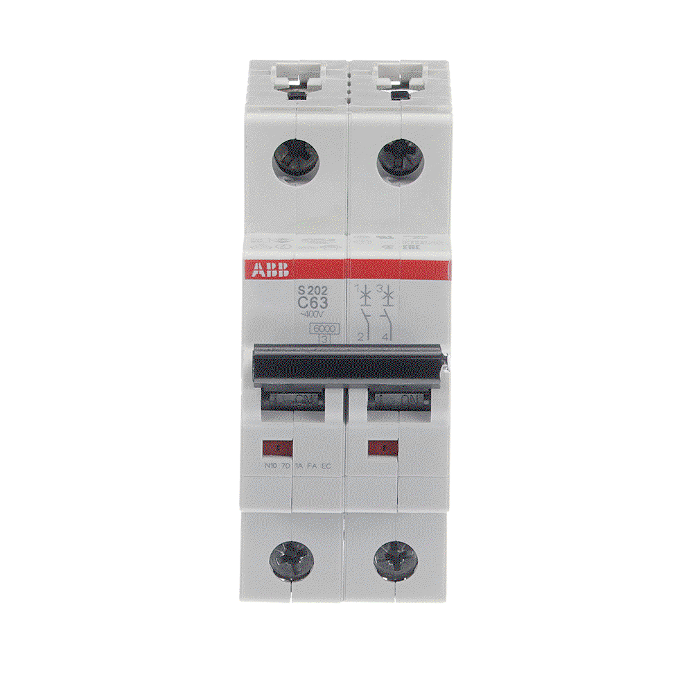 Miniature Circuit Breaker - S200 - 2P - 63 A - C - (AC) 6 kA