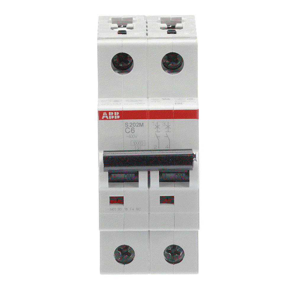 Miniature Circuit Breaker - S200M - 2P - 6 A - C - (AC) 10 kA