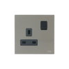 Socket outlet BS Without imprint Stainless steel - Millenium