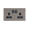 Socket outlet BS Without imprint Stainless steel - Millenium