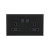 Socket outlet BS Without imprint Silk Black - Millenium
