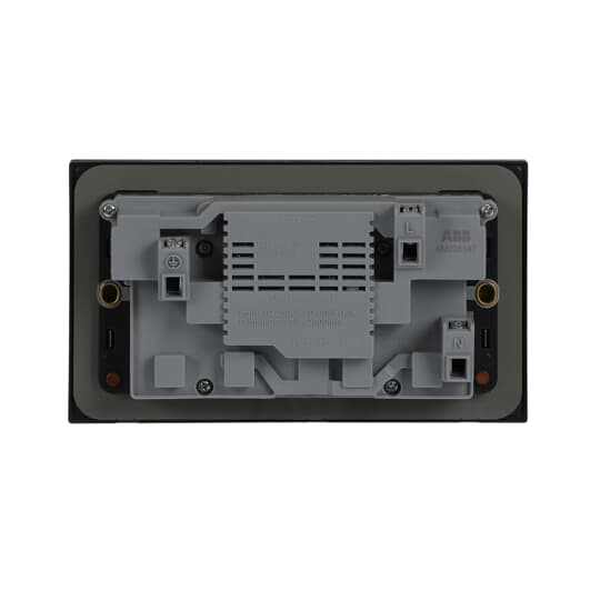 Socket outlet BS with USB Power Socket Outlets - British acc. to BS1363 Silk Black - Millenium – Görsel 2 / 4