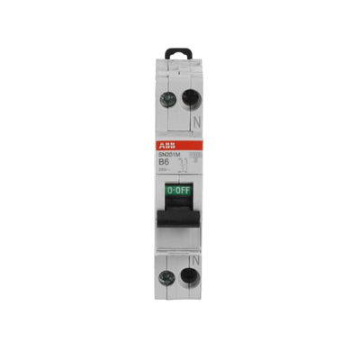 Miniature circuit breaker - SN201M - 1P+N - 6 A - B - (230 V) 10 kA