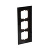 Cover frame 3-gang glass black - carat