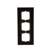 Cover frame 3-gang glass black - carat