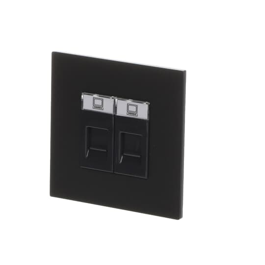 Data outlet 2 gang Silk Black - Millenium – Görsel 3 / 3