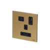 Socket outlet BS with USB Power Socket Outlets - British acc. to BS1363 Matt Gold - Millenium