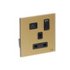 Socket outlet BS with USB Power Socket Outlets - British acc. to BS1363 Matt Gold - Millenium