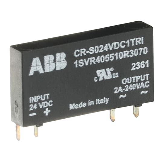 CR-S024VDC1TRI Pluggable optocoupler Input= 24 V DC, Output= 2 A/240 V AC