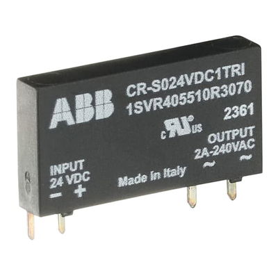 CR-S024VDC1TRI Pluggable optocoupler Input= 24 V DC, Output= 2 A/240 V AC