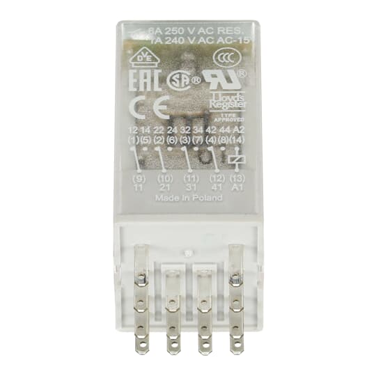 CR-M110AC4L Pluggable interface relay 4c/o, A1-A2=110VAC, 250V/6A, LED