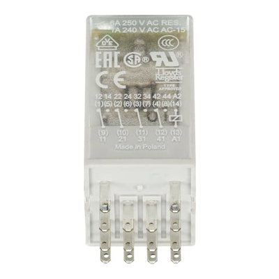 CR-M110AC4L Pluggable interface relay 4c/o, A1-A2=110VAC, 250V/6A, LED