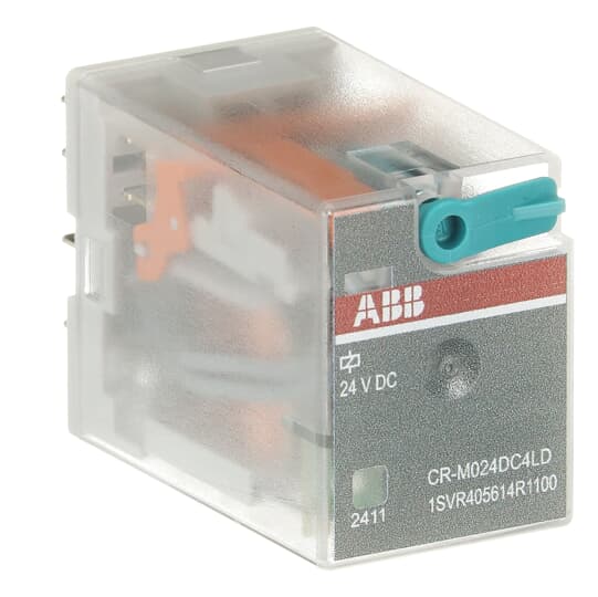 CR-M024DC4LD Pluggable interface relay 4c/o, A1-A2=24VDC, 250V/6A, diode, LED