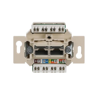 Flush Mounted Inserts UAE Cat 6 RJ45 8(8) Inclined version 1gang white