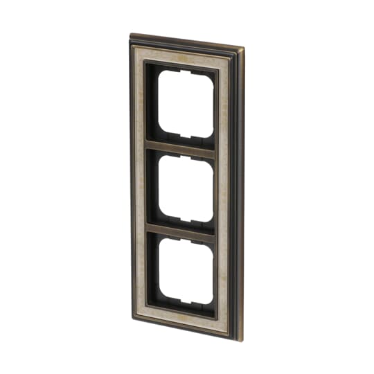 Cover frame 3-gang(s) antique brass decor ivory white - Busch-Dynasty – Görsel 4 / 4