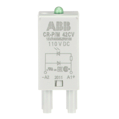 CR-P/M 42CV Pluggable module diode and LED green, 110VDC,A1+, A2-