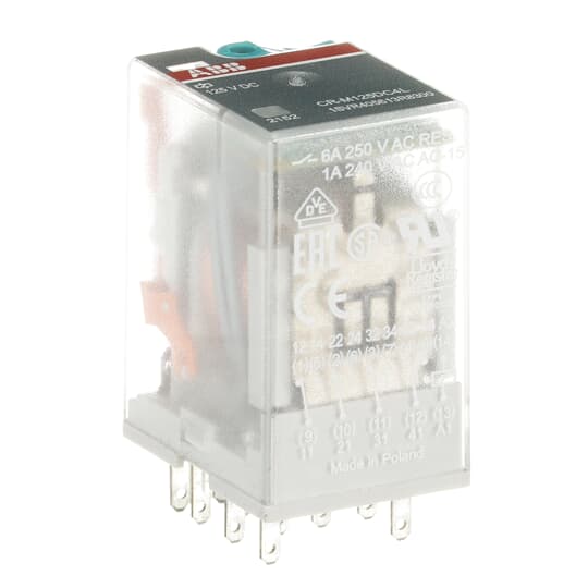CR-M125DC4L Pluggable interface relay 4c/o, A1-A2=125VDC, 250V/6A, LED