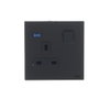 Socket outlet BS Without imprint Silk Black - Millenium