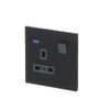 Socket outlet BS Without imprint Silk Black - Millenium