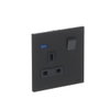Socket outlet BS Without imprint Silk Black - Millenium