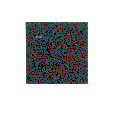 Socket outlet BS Without imprint Silk Black - Millenium