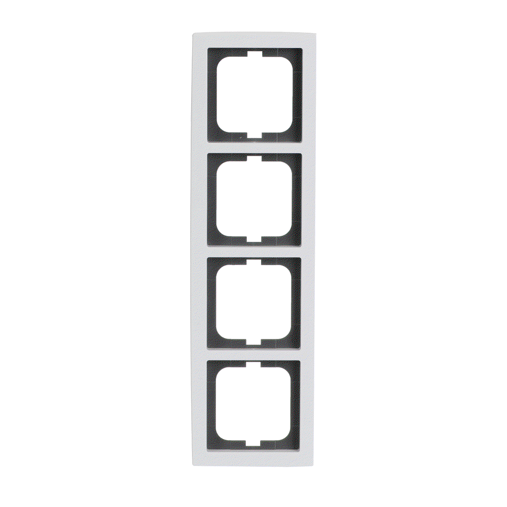 Cover frame 4-gang studio white - solo