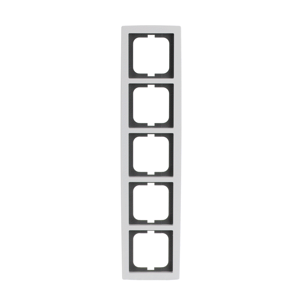 Cover frame 5-gang studio white - solo
