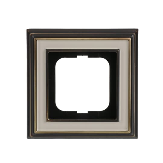 Cover frame 1-gang(s) antique brass ivory white - Busch-Dynasty