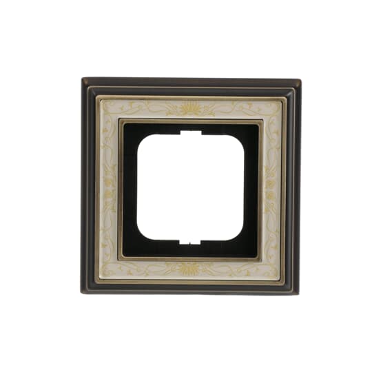 Cover frame 1-gang(s) antique brass decor ivory white - Busch-Dynasty – Görsel 3 / 5