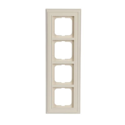 Cover frame 4-gang(s) ivory white - Busch-Dynasty