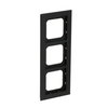 Cover frame 3-gang black matt - Busch-axcent pur