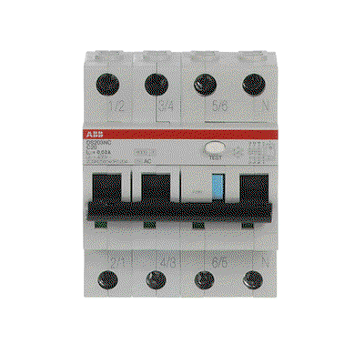 Residual Current Circuit Breaker with Overcurrent Protection DS203NC - 3P+N - 30 mA - 20 A - C - Type AC
