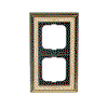 Cover frame 2-gang polished brass decor ivory white - Busch-Dynasty