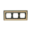 Cover frame 3-gang polished brass decor ivory white - Busch-Dynasty