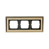 Cover frame 3-gang polished brass decor ivory white - Busch-Dynasty
