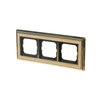 Cover frame 3-gang polished brass decor ivory white - Busch-Dynasty