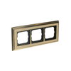 Cover frame 3-gang polished brass decor ivory white - Busch-Dynasty