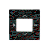 Cover plate with legend Symbols "play, up, down, ok" for Time switch, Room temperature controller, CO2-sensor Central cover plate black matt - Platform 63