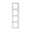Cover frame with labelling field, vertical with label space 4-gang studio white - future linear
