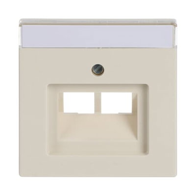 Cover plate with labelling field UAE/IAE (ISDN) 2 gang ivory white - Platform 63