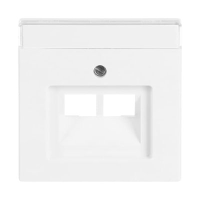 Cover plate with labelling field UAE/IAE (ISDN) 2 gang studio white - Platform 63