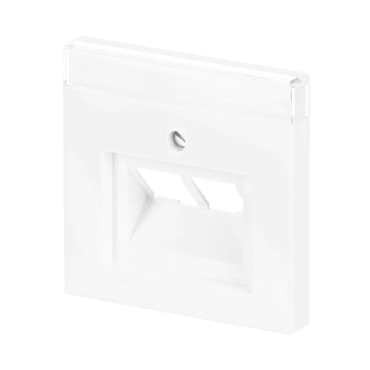 Cover plate with labelling field for data connection housing 2 gang studio white - Platform 63