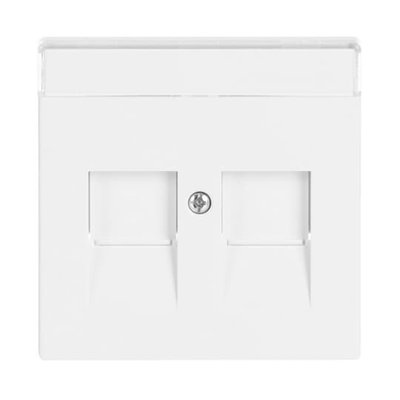 Cover plate with labelling field ModularJack 2 gang studio white - Platform 63