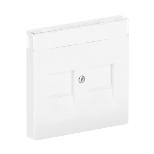 Cover plate with labelling field Keystone 2 gang studio white - Platform 63