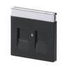 Cover plate with labelling field Keystone 2 gang anthracite - Platform 63
