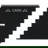 Cover plate with legend Card, Symbol "arrows" for Switch/push button, Hotel card anthracite - Platform 63