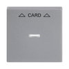 Cover plate with legend Card, Symbol "arrows" with Transparent Calotte for Switch/push button, Hotel card aluminium silver - Platform 63