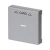 Cover plate with legend Card, Symbol "arrows" with Transparent Calotte for Switch/push button, Hotel card aluminium silver - Platform 63